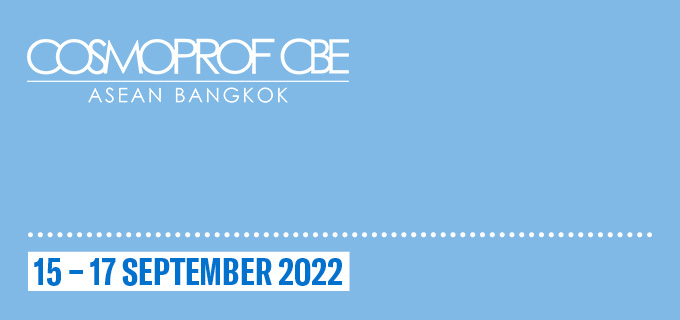 The first edition of Cosmoprof CBE ASEAN will be held from 15 to 17 September 2022 in Bangkok