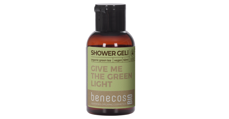 benecosBIO shower gel “Organic Green Tea” “GIVE ME THE GREEN LIGHT” – 50 ml
