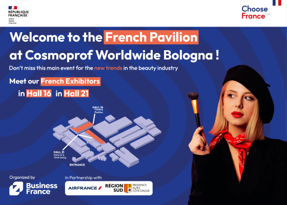 BENVENUTI AL PADIGLIONE FRANCESE A COSMOPROF WORLDWIDE BOLOGNA!
